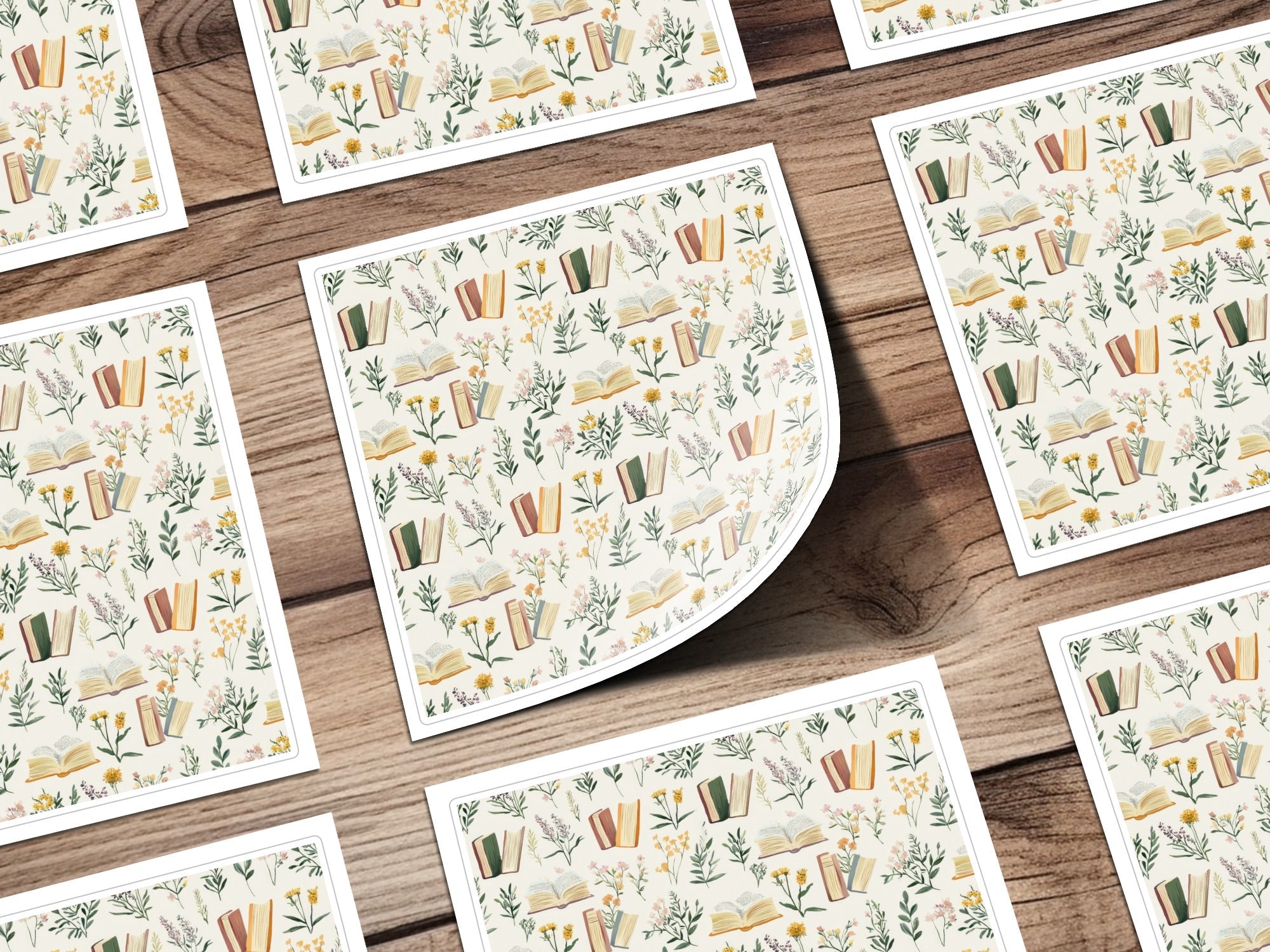Books and Flowers Seamless Pattern, Digital Paper, Botanical Design, Reading Nook Decor, Fabric Design, Floral Book Lover Gift, Digital - Moore and Mountain