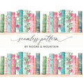 Bookshelf Digital Paper, Floral Book Digital Download, Seamless Book Pattern, Library Decor Digital, Scrapbook Paper, Book Lover Gift - Moore and Mountain