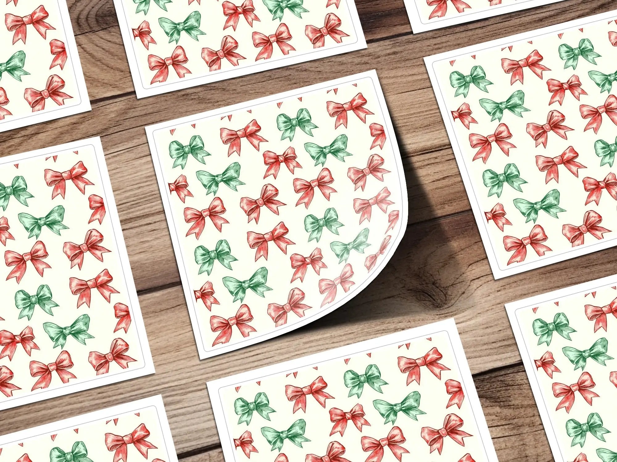 Bow Seamless Pattern, Christmas Bows, Digital Paper, Holiday Scrapbook Paper, Red and Green Bows Digital Product - Moore and Mountain