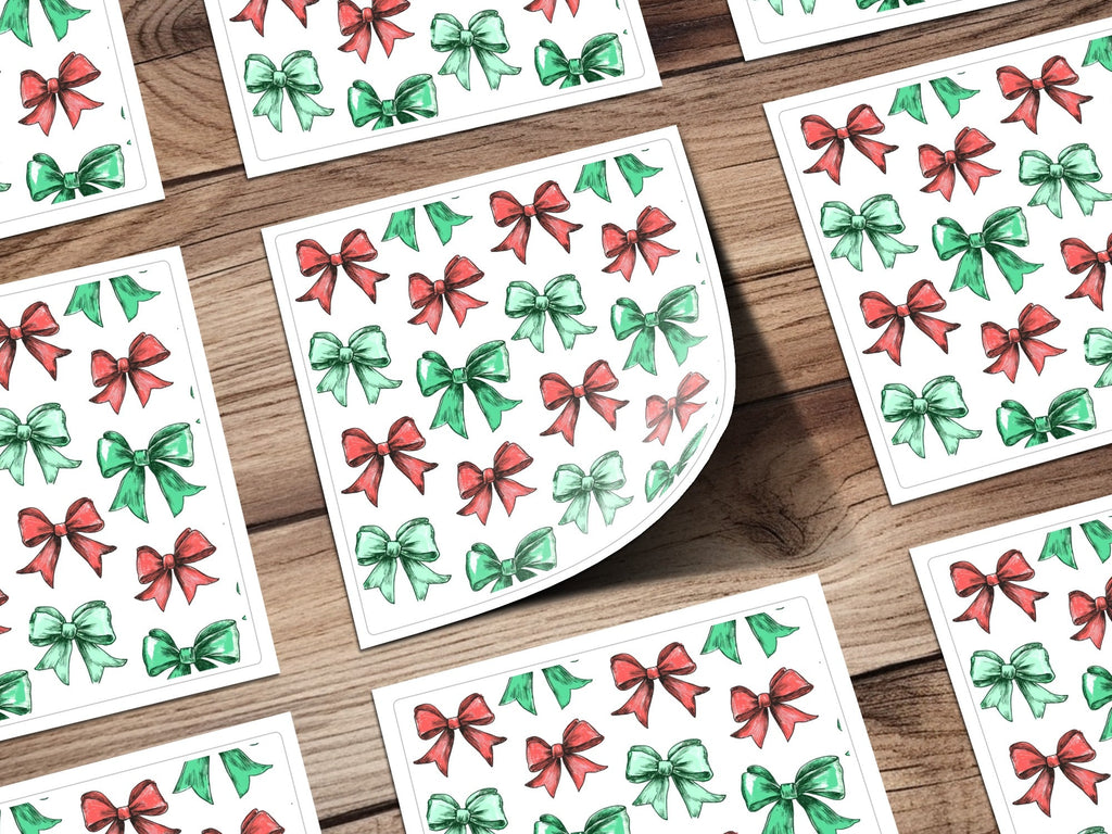 Bows Digital Paper, Seamless Bow Pattern, Holiday Digital Paper, Christmas Bows, Gift Bows, Scrapbook Paper, Bows Background - Moore and Mountain