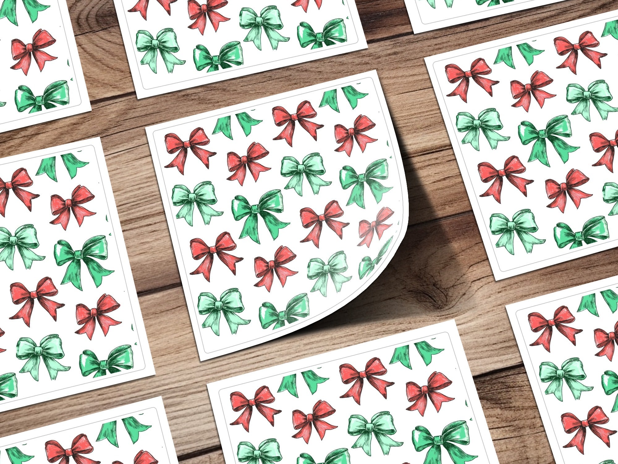 Bows Digital Paper, Seamless Bow Pattern, Holiday Digital Paper, Christmas Bows, Gift Bows, Scrapbook Paper, Bows Background - Moore and Mountain