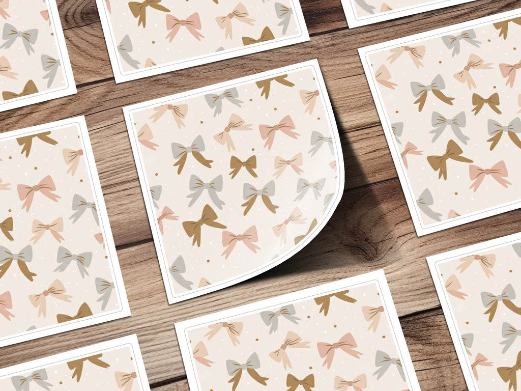 Bows Digital Paper, Seamless Pattern Background, Cute Gift Wrap Printable Paper, Scrapbook Paper, Digital Download, Commercial Use - Moore and Mountain