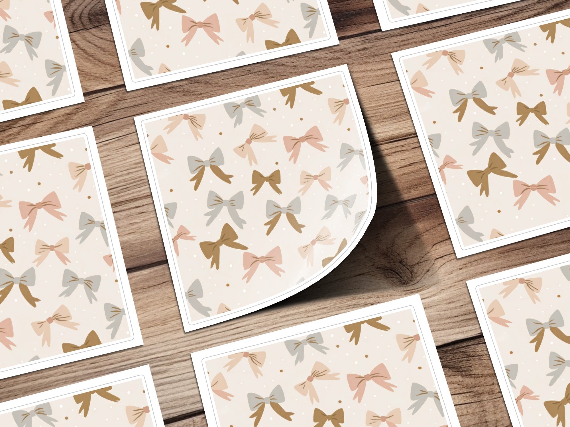 Bows Digital Paper, Seamless Pattern Background, Cute Gift Wrap Printable Paper, Scrapbook Paper, Digital Download, Commercial Use - Moore and Mountain