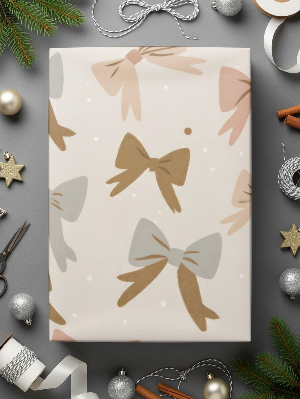 Bows Digital Paper, Seamless Pattern Background, Cute Gift Wrap Printable Paper, Scrapbook Paper, Digital Download, Commercial Use - Moore and Mountain