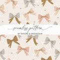 Bows Digital Paper, Seamless Pattern Background, Cute Gift Wrap Printable Paper, Scrapbook Paper, Digital Download, Commercial Use - Moore and Mountain