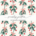 Mistletoe Digital Paper, Christmas Seamless Pattern, Festive Print, Winter Holiday Design, Printable Digital Download, Digital File - Moore and Mountain