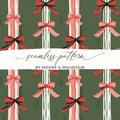Bows Digital Paper, Christmas Digital, Holiday Digital Paper, Seamless Pattern for Fabric, Scrapbooking, Wrapping Paper (Digital) - Moore and Mountain