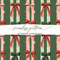 Bow Digital Paper, Holiday Pattern, Christmas Seamless Pattern, Digital Download, Fabric Design, Scrapbooking Paper, Festive Design - Moore and Mountain
