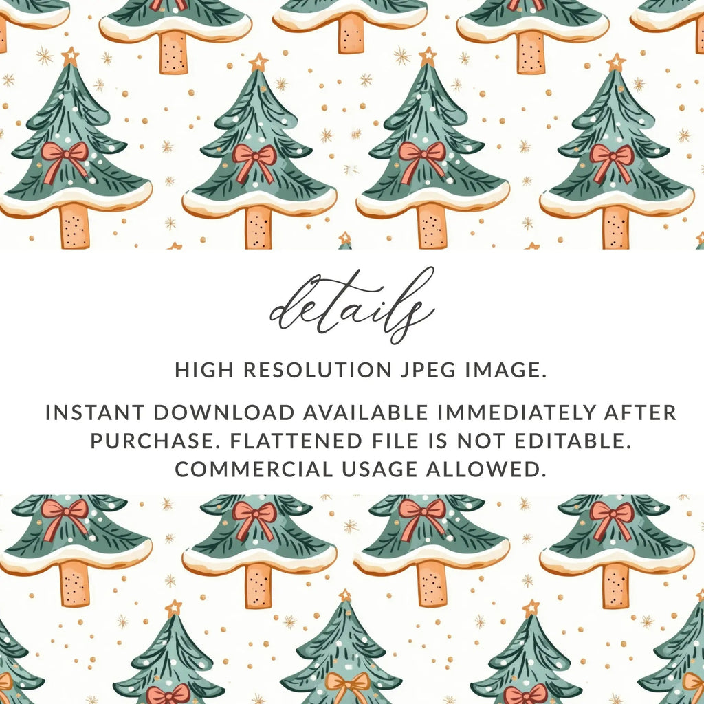Christmas Tree Digital Paper, Festive Seamless Pattern, Holiday Design Resource, Scrapbooking Paper, Commercial Use Digital - Moore and Mountain