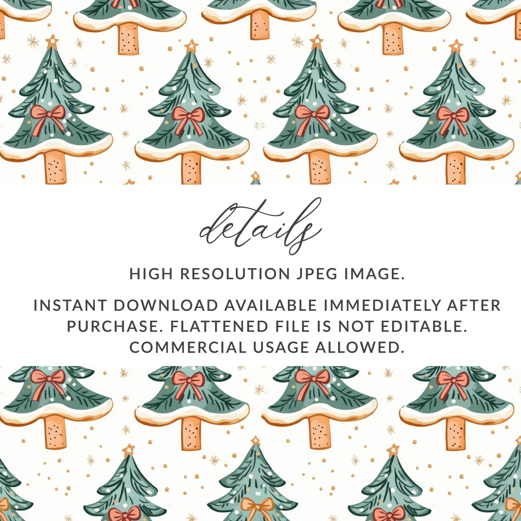 Christmas Tree Digital Paper, Festive Seamless Pattern, Holiday Design Resource, Scrapbooking Paper, Commercial Use Digital - Moore and Mountain