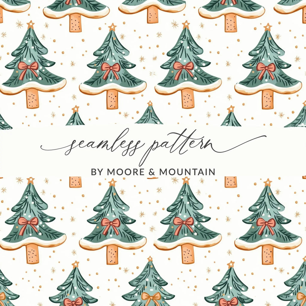 Christmas Tree Digital Paper, Festive Seamless Pattern, Holiday Design Resource, Scrapbooking Paper, Commercial Use Digital - Moore and Mountain
