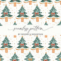 Christmas Tree Digital Paper, Festive Seamless Pattern, Holiday Design Resource, Scrapbooking Paper, Commercial Use Digital - Moore and Mountain