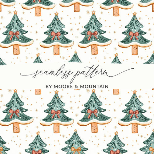 Christmas Tree Digital Paper, Festive Seamless Pattern, Holiday Design Resource, Scrapbooking Paper, Commercial Use Digital - Moore and Mountain