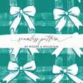 Green Bow Digital Paper, Seamless Pattern, Christmas, Wrapping Paper, Scrapbooking, Fabric Design, Digital Download, 12x12 JPEG - Moore and Mountain