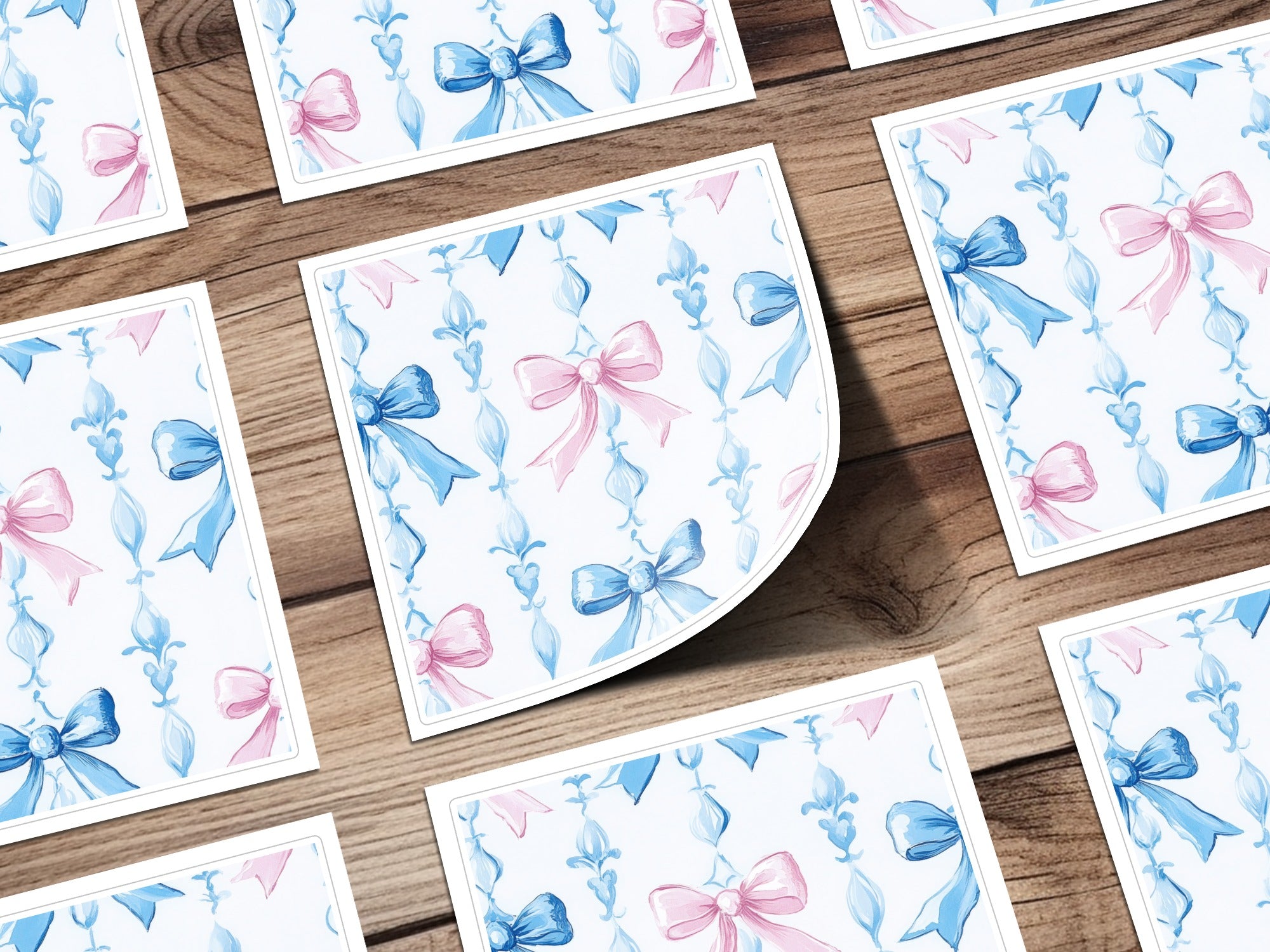 Boy Baby Shower Bow Trellis Design Pattern Digital - Moore and Mountain