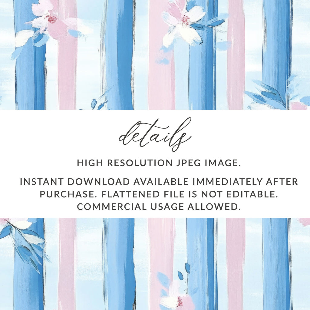 Boy Baby Shower Pink Blue Stripe Floral Digital - Moore and Mountain