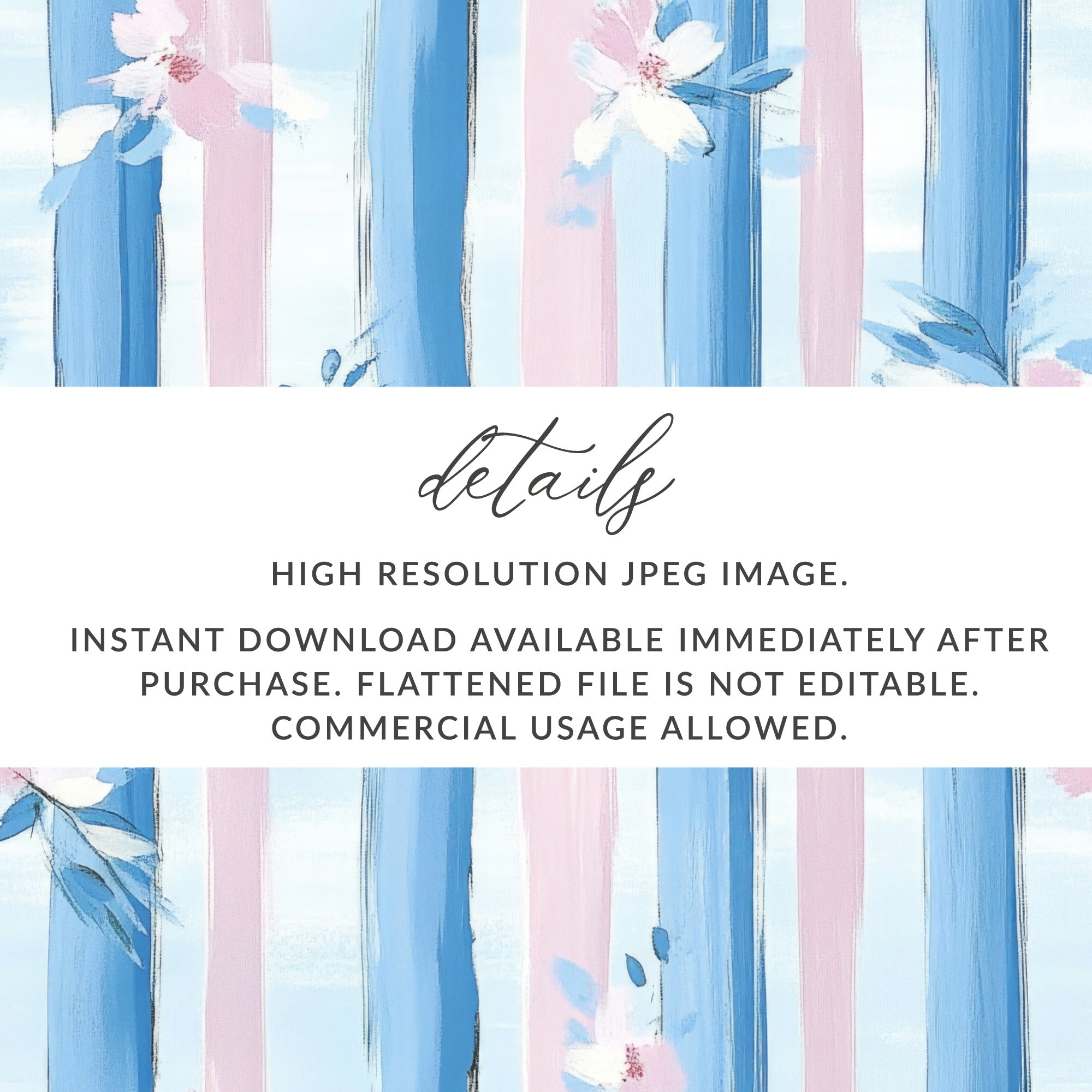 Boy Baby Shower Pink Blue Stripe Floral Digital - Moore and Mountain