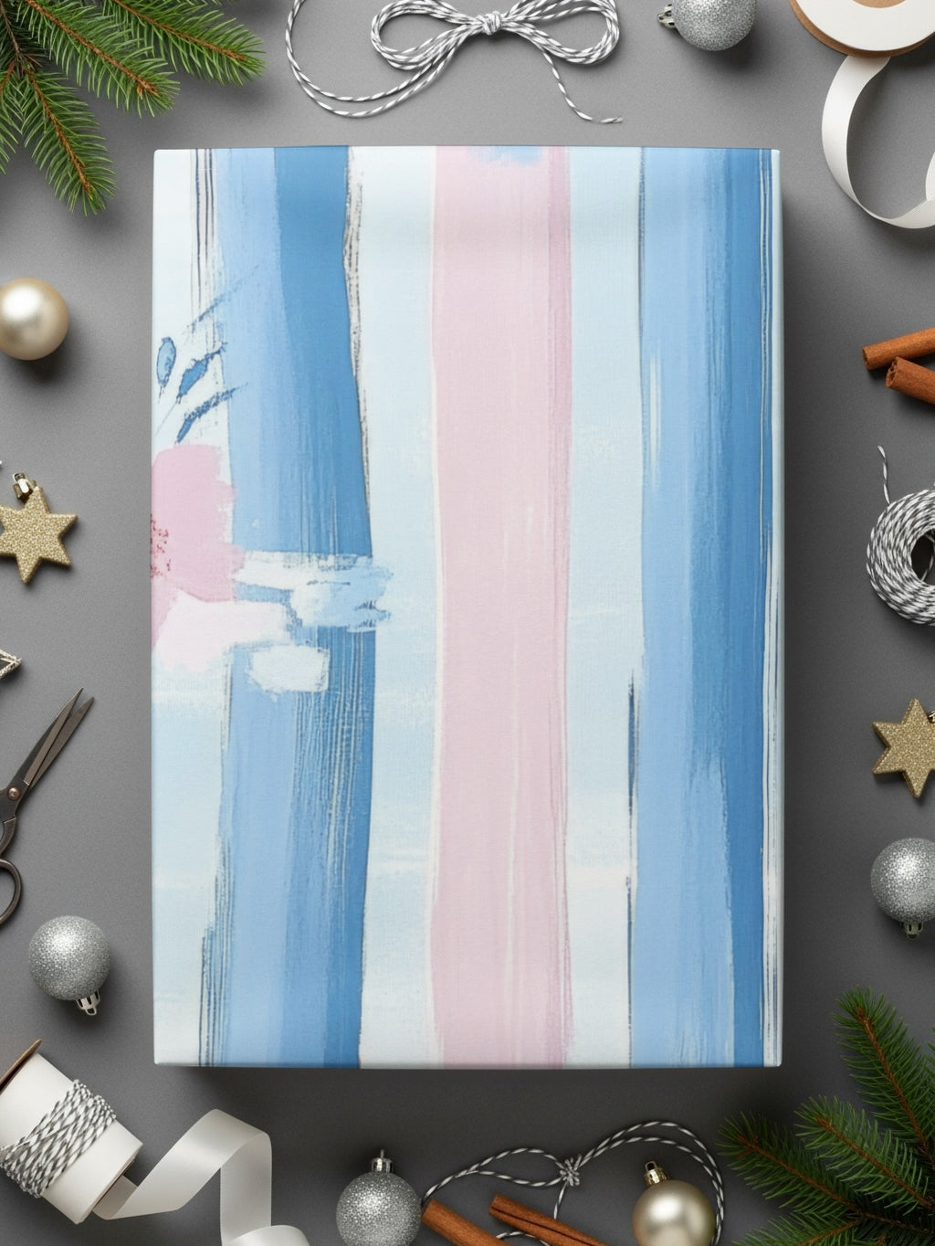 Boy Baby Shower Pink Blue Stripe Floral Digital - Moore and Mountain