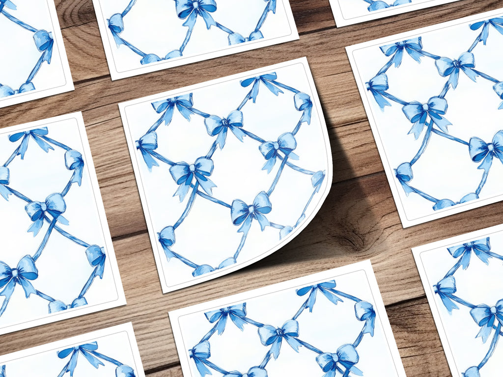 Boy Baby Shower Trellis Watercolor Ribbons Digital - Moore and Mountain
