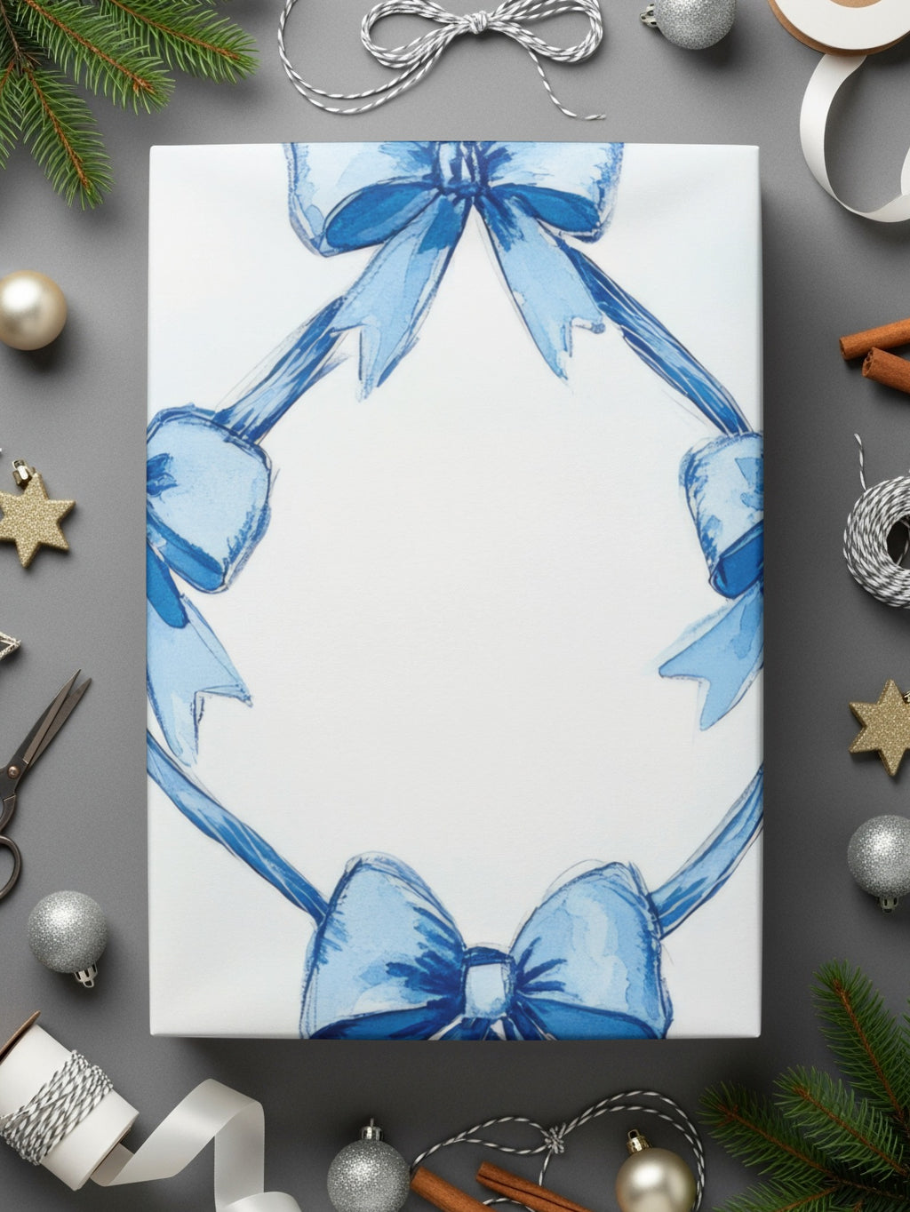 Boy Baby Shower Trellis Watercolor Ribbons Digital - Moore and Mountain