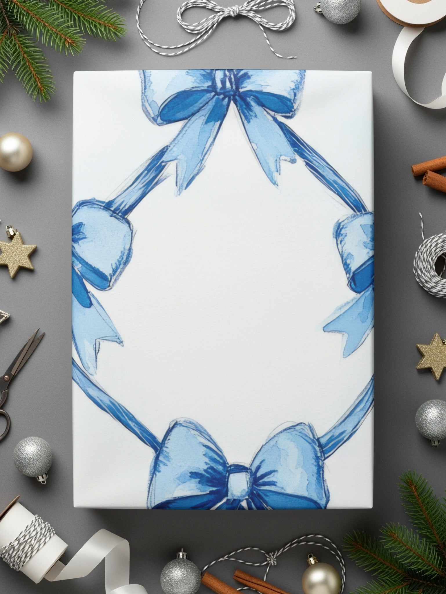 Boy Baby Shower Trellis Watercolor Ribbons Digital - Moore and Mountain