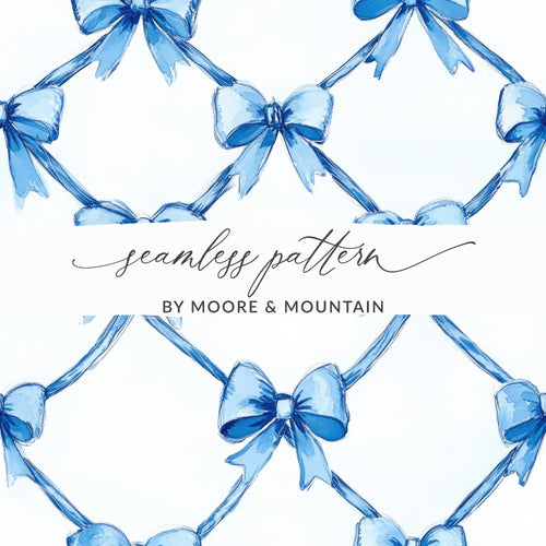 Boy Baby Shower Trellis Watercolor Ribbons Digital - Moore and Mountain