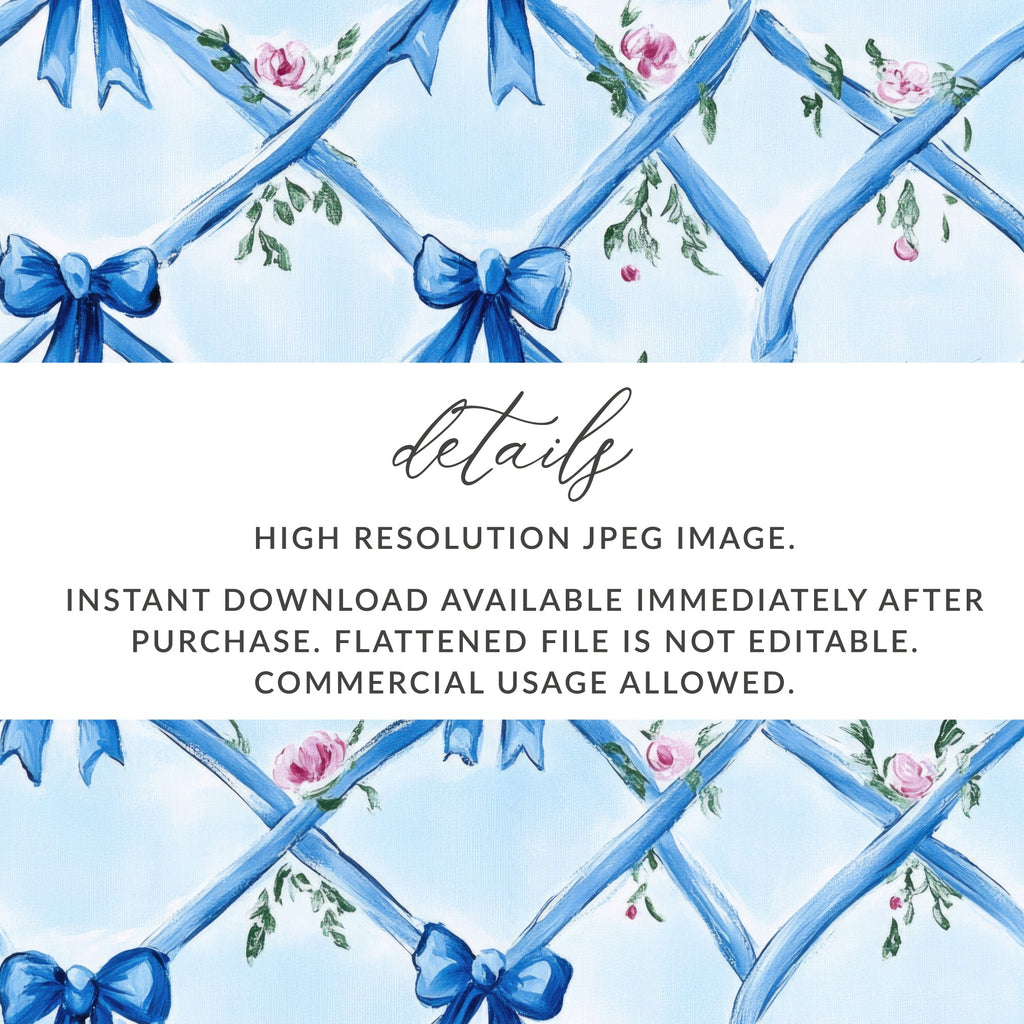 Boy Baby Shower Trellis with Blue Ribbons Digital - Moore and Mountain