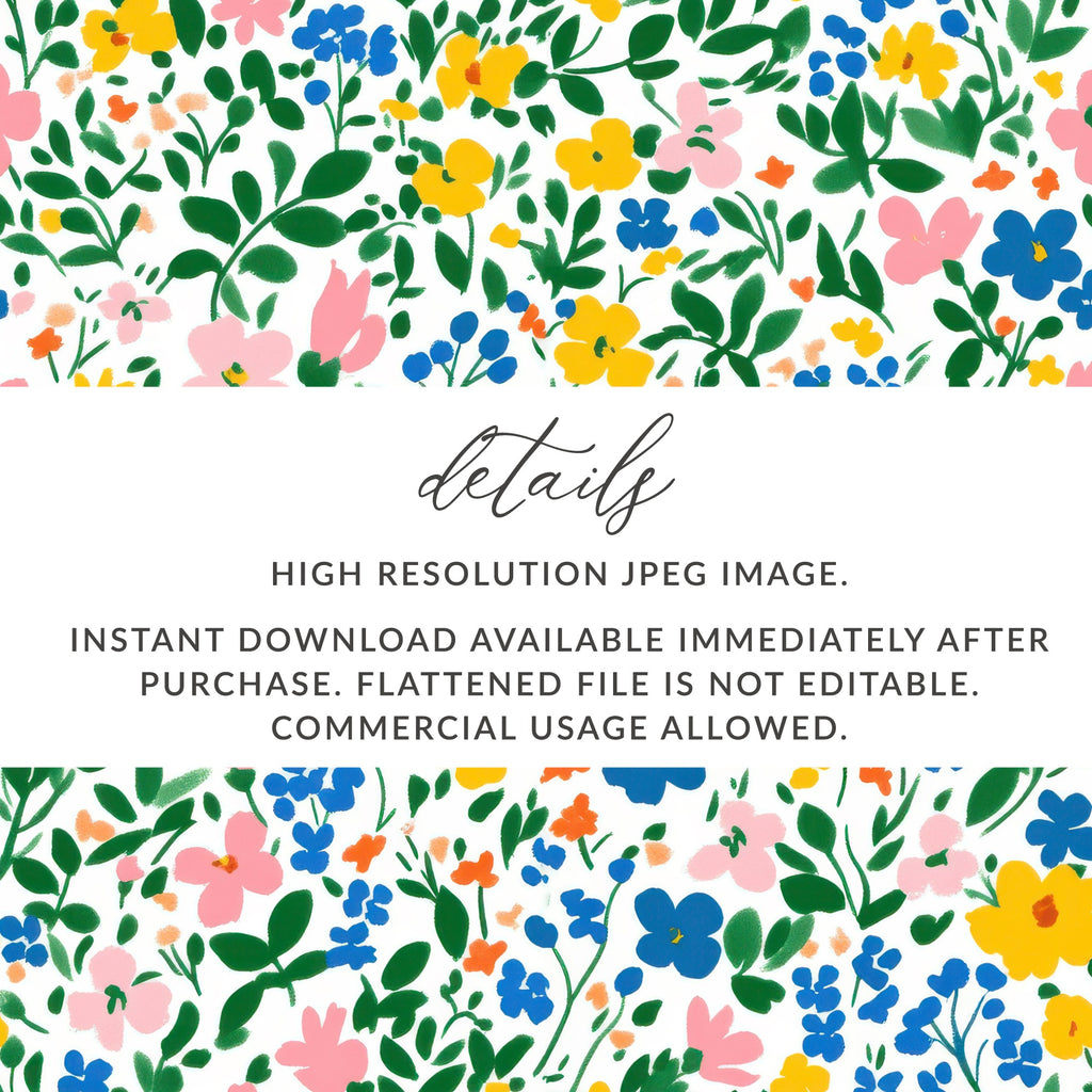 Colorful Floral Digital Download High Resolution JPEG Image