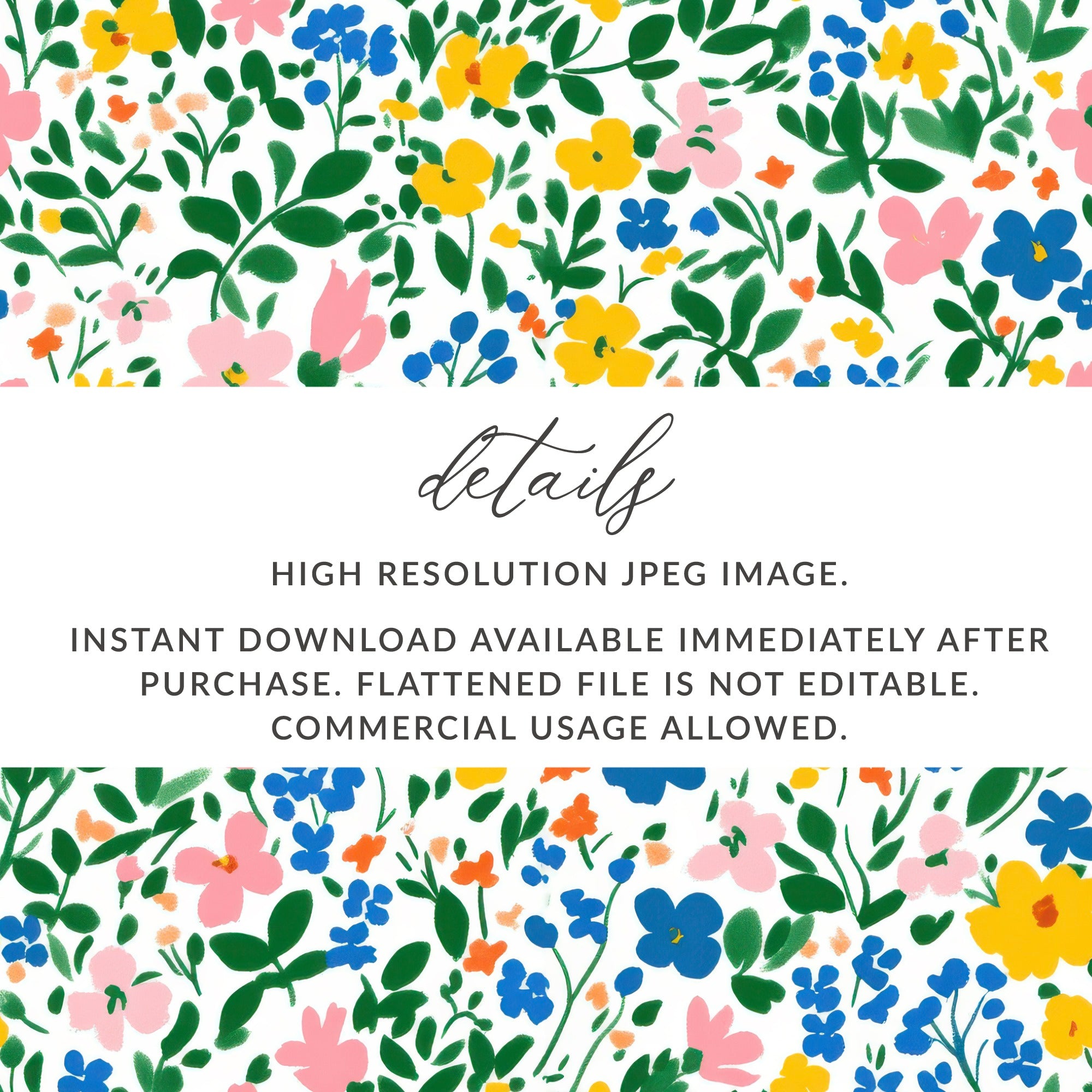 Colorful Floral Digital Download High Resolution JPEG Image