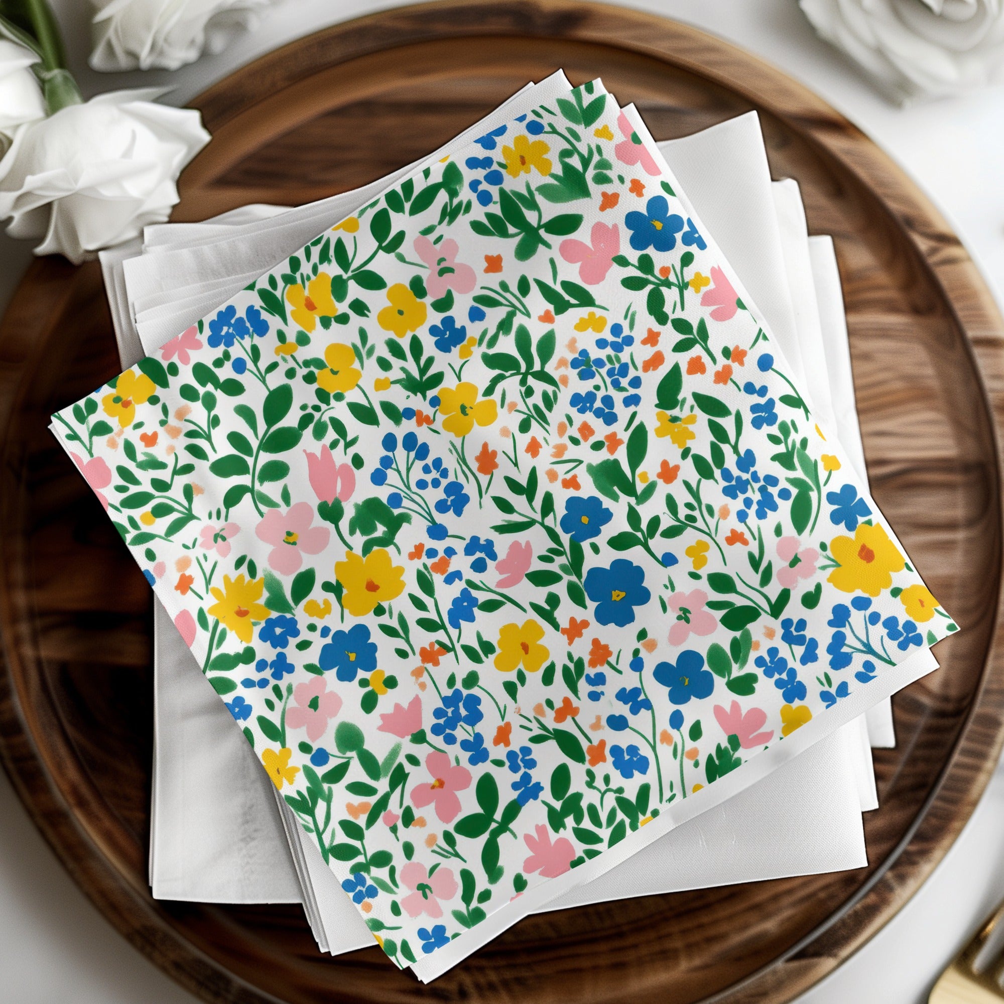 Colorful Floral Patterned Napkins for Table Settings