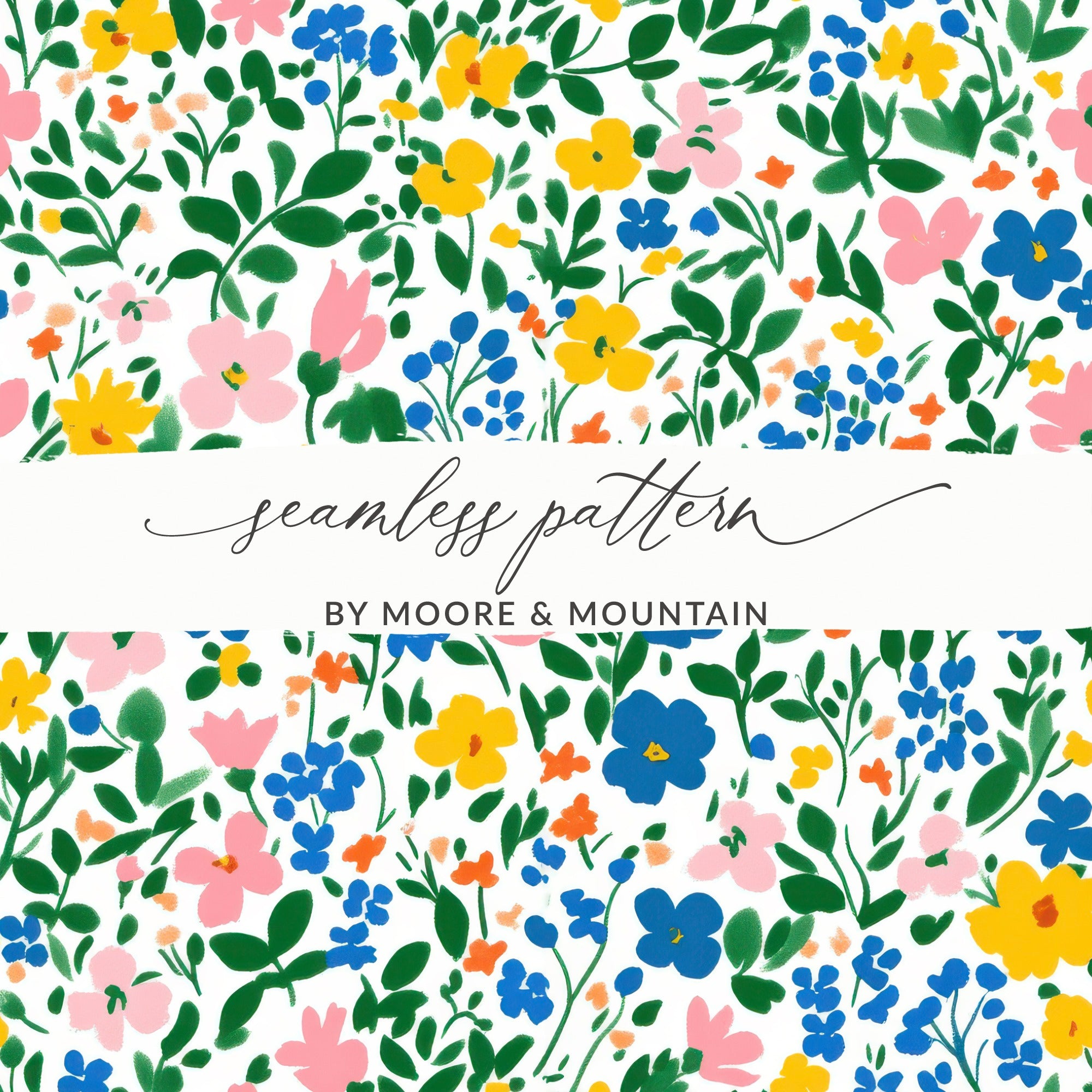 Vibrant Seamless Floral Pattern by Moore and Mountain