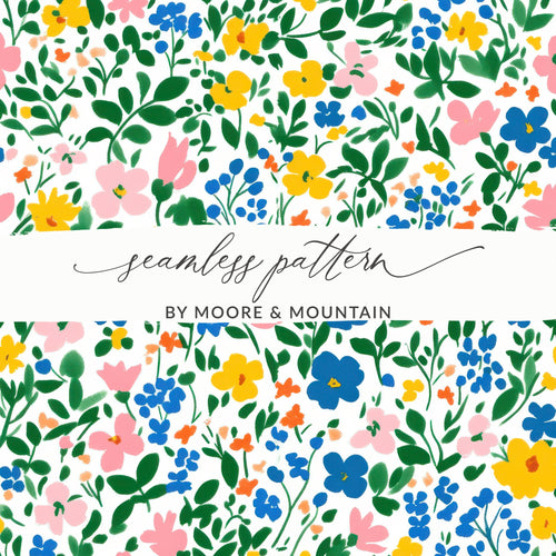 Vibrant Seamless Floral Pattern by Moore and Mountain