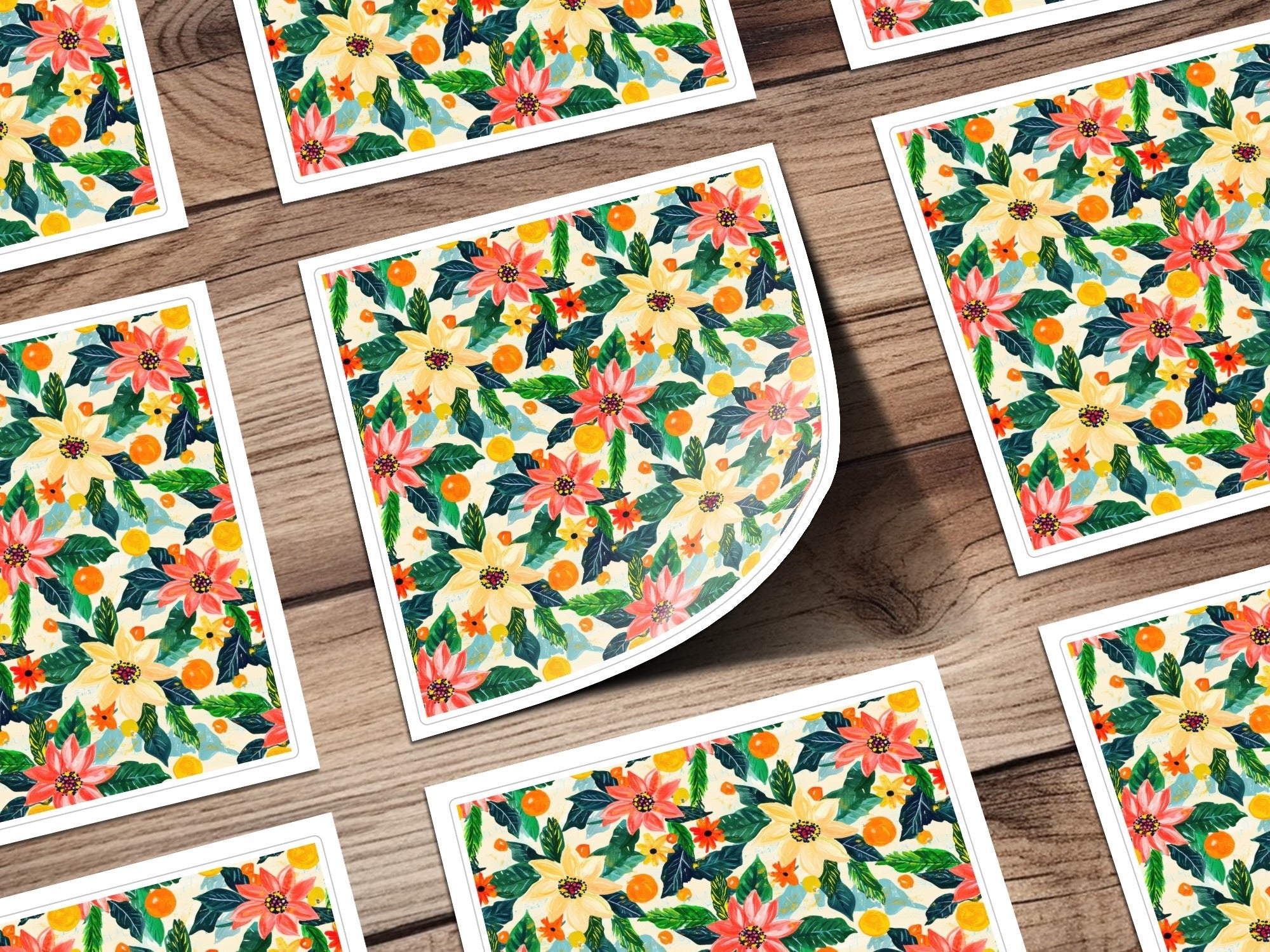 Bright Floral and Citrus Pattern Seamless Surface Design Digital - Moore and Mountain
