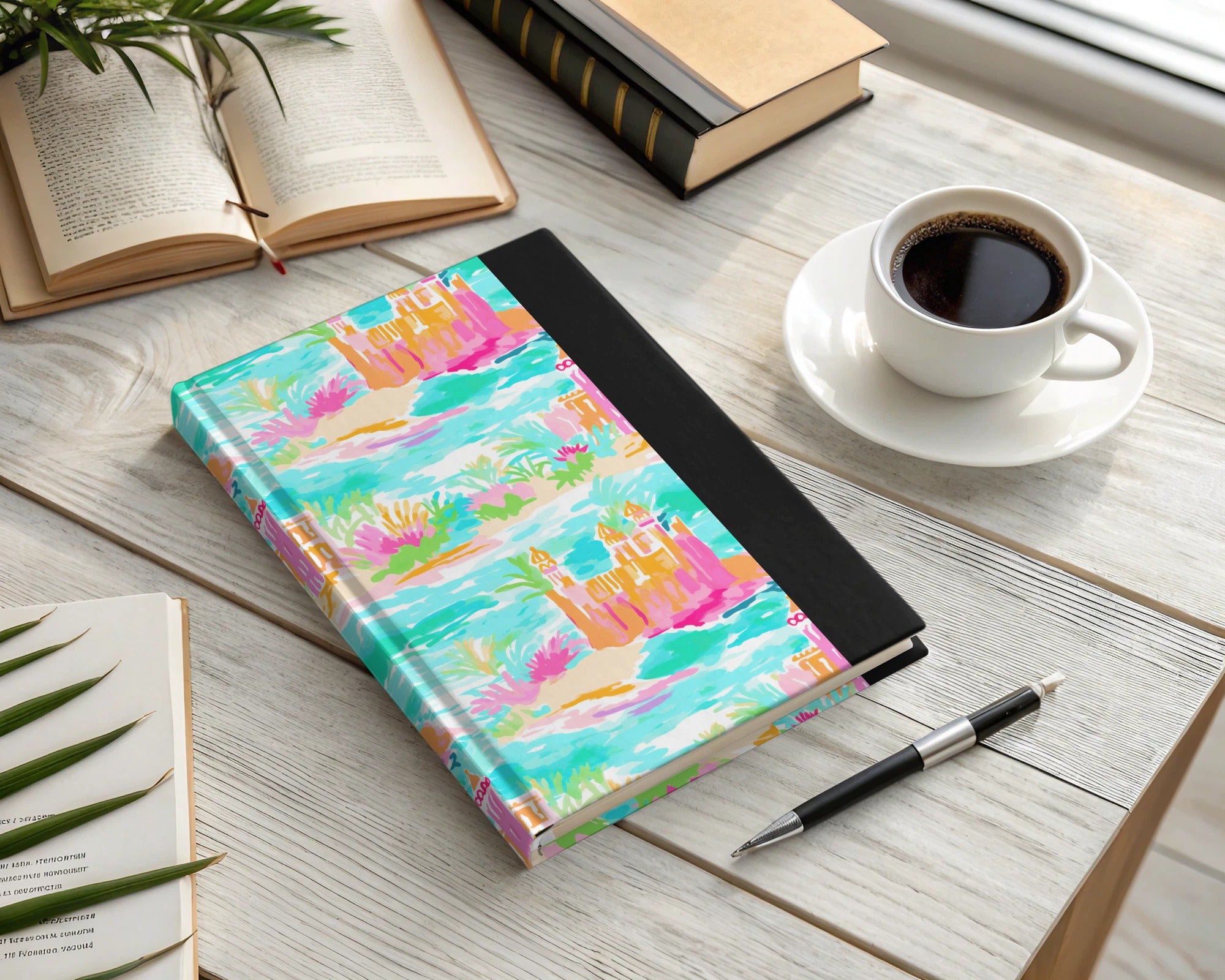 Colorful Scenic Illustration Hardcover Notebook