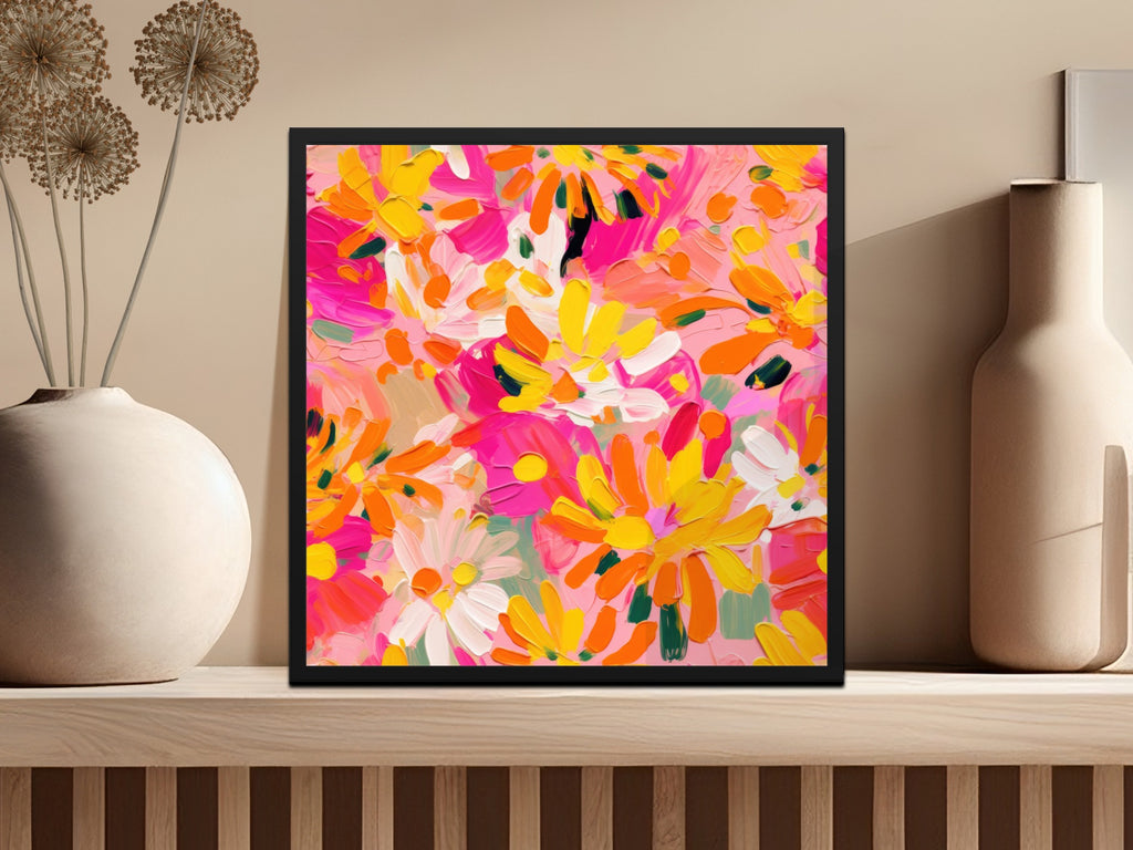 Vibrant Floral Abstract Wall Art for Home Decor