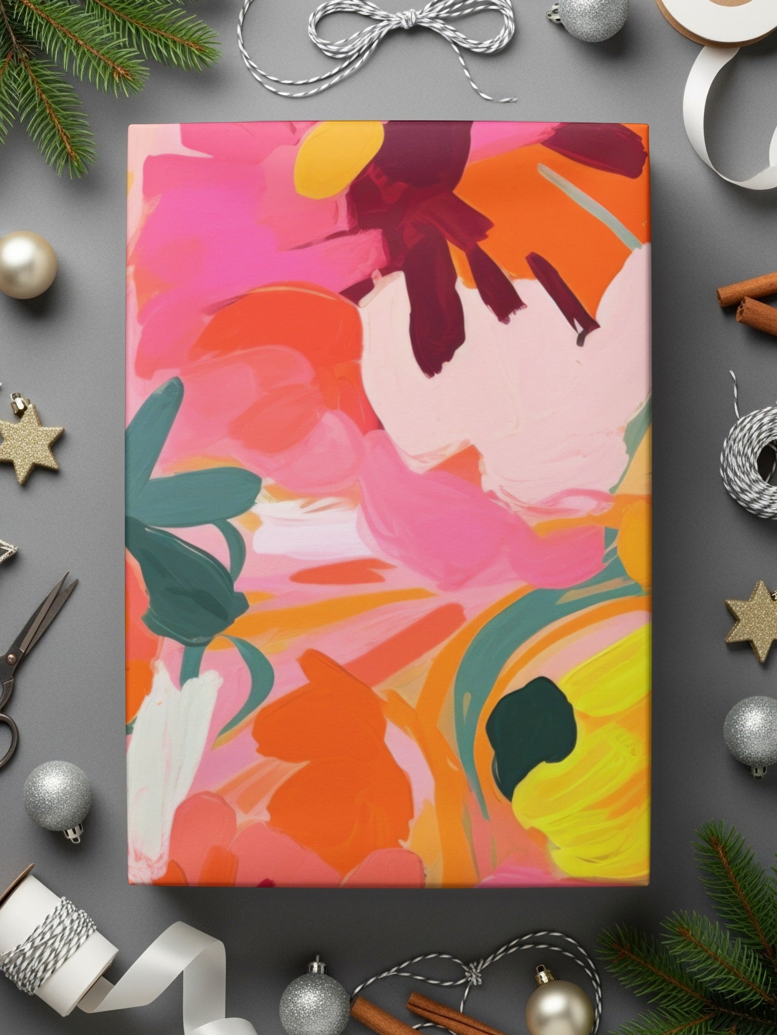 Colorful Abstract Floral Art Canvas Print for Home Decor