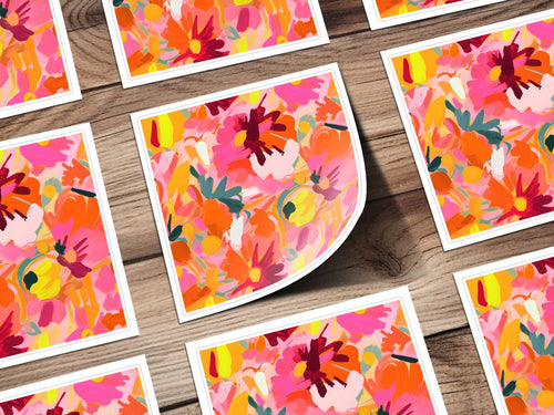 Colorful Abstract Floral Print Art for Wall Decor