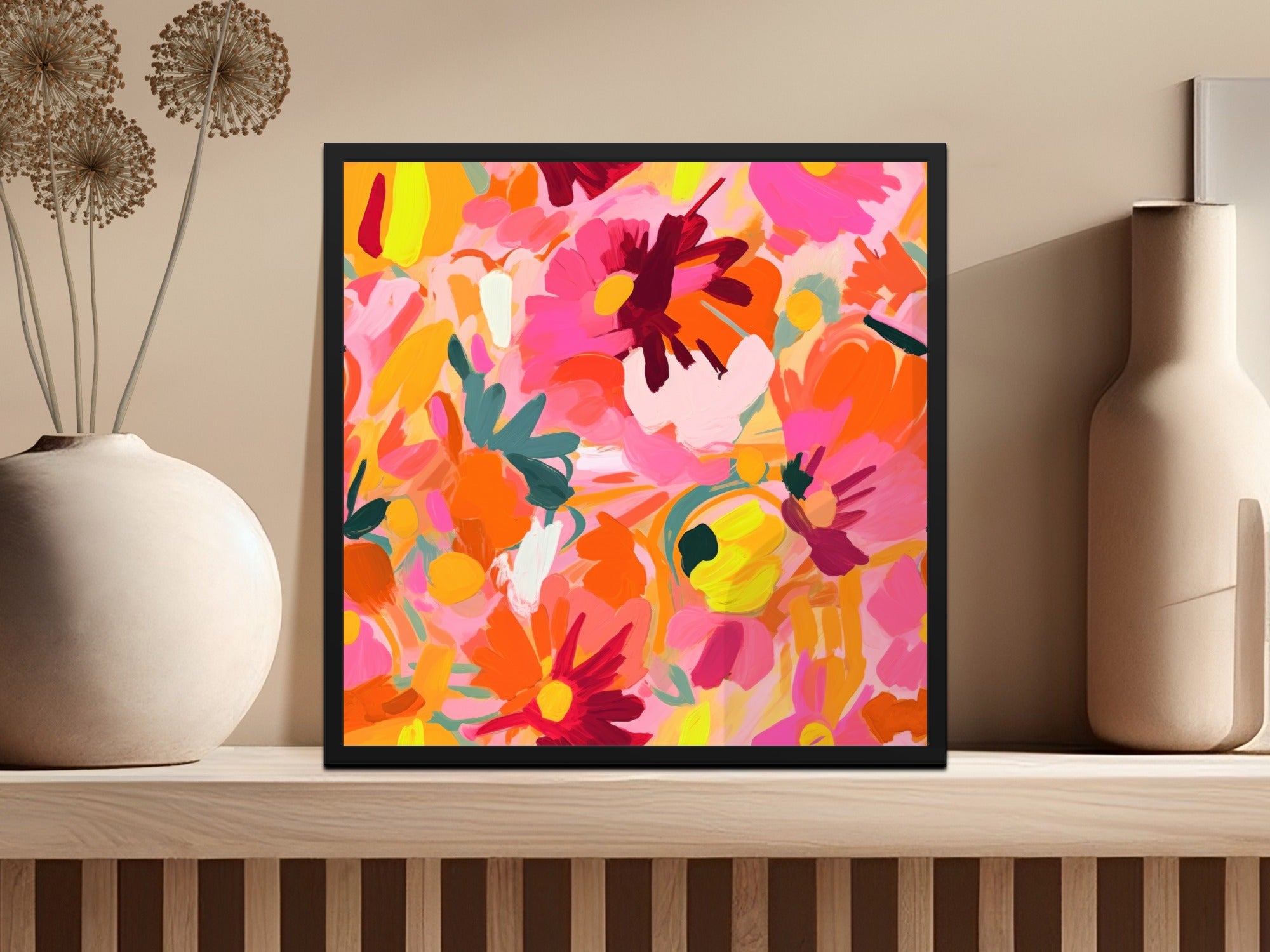 Colorful Abstract Floral Wall Art for Home Decor