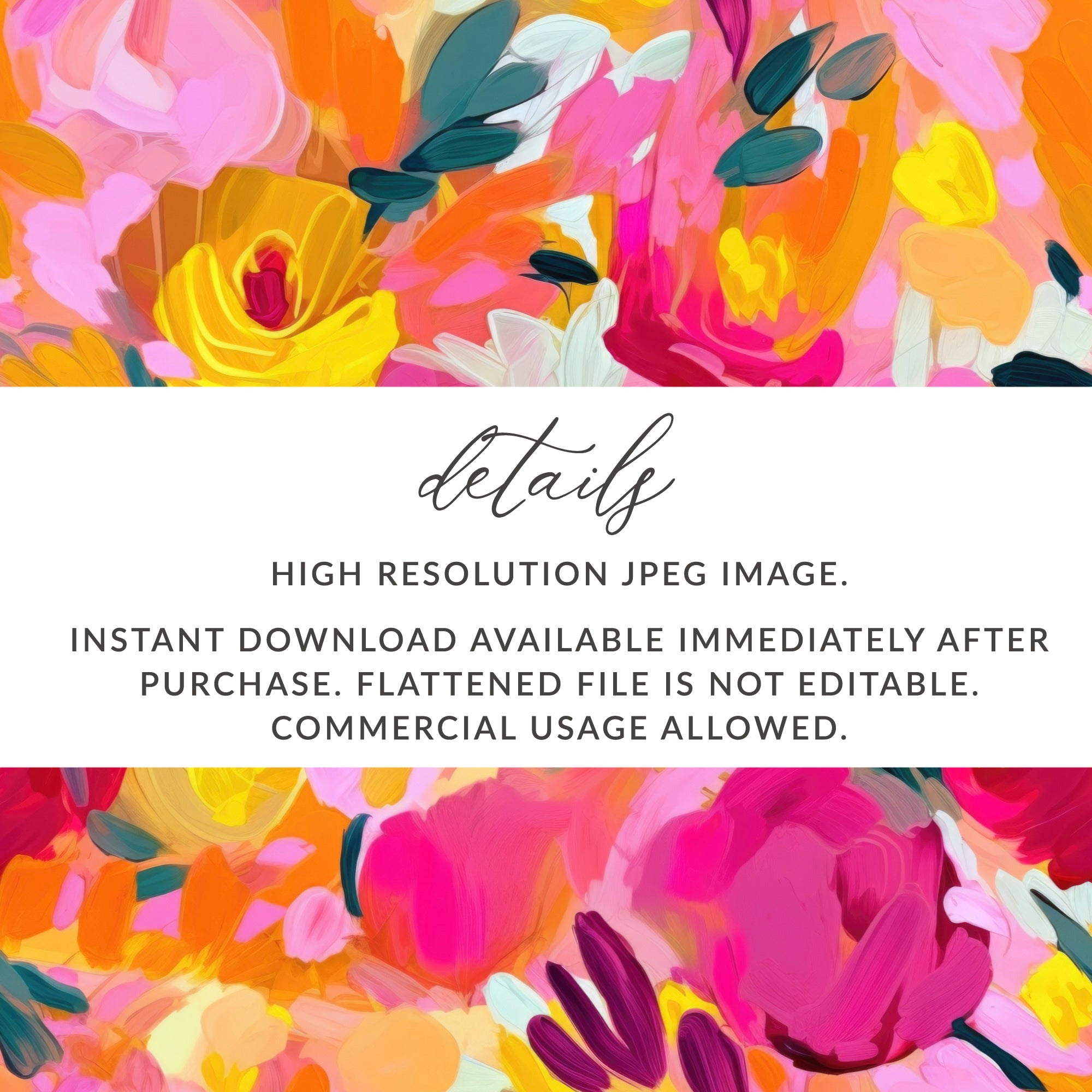 Vibrant Abstract Floral Art High Resolution JPEG Image