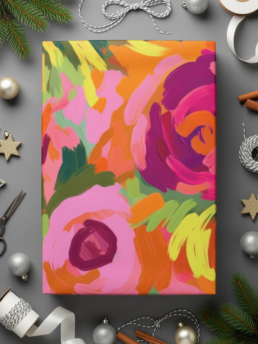 Vibrant Colorful Floral Design Art Canvas Print