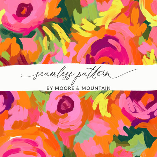 Vibrant Colorful Floral Seamless Pattern by Moore & Mountain