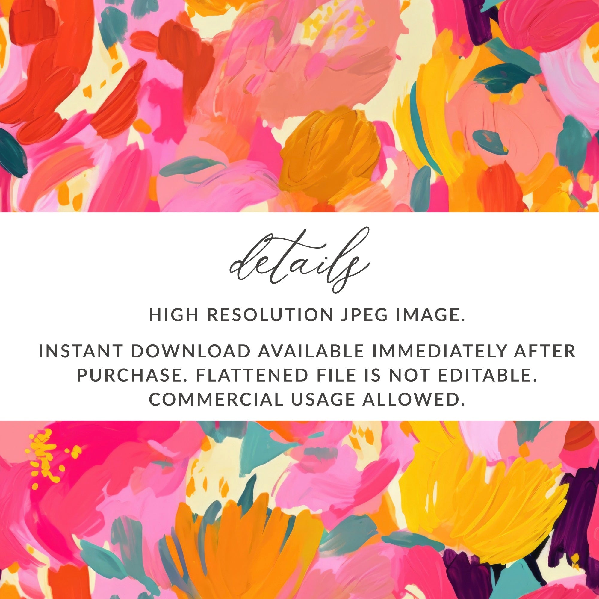 High Resolution Colorful Floral Instant Download Image
