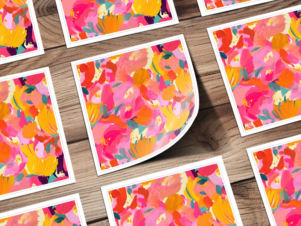 Bright Colorful Floral Pattern Art Print Sheet