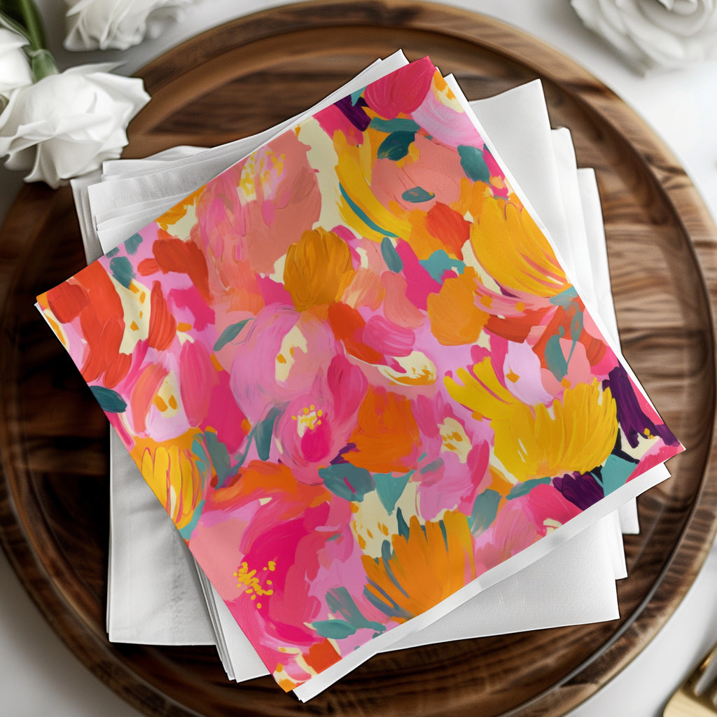 Vibrant Floral Patterned Napkin Adds Color to Any Table