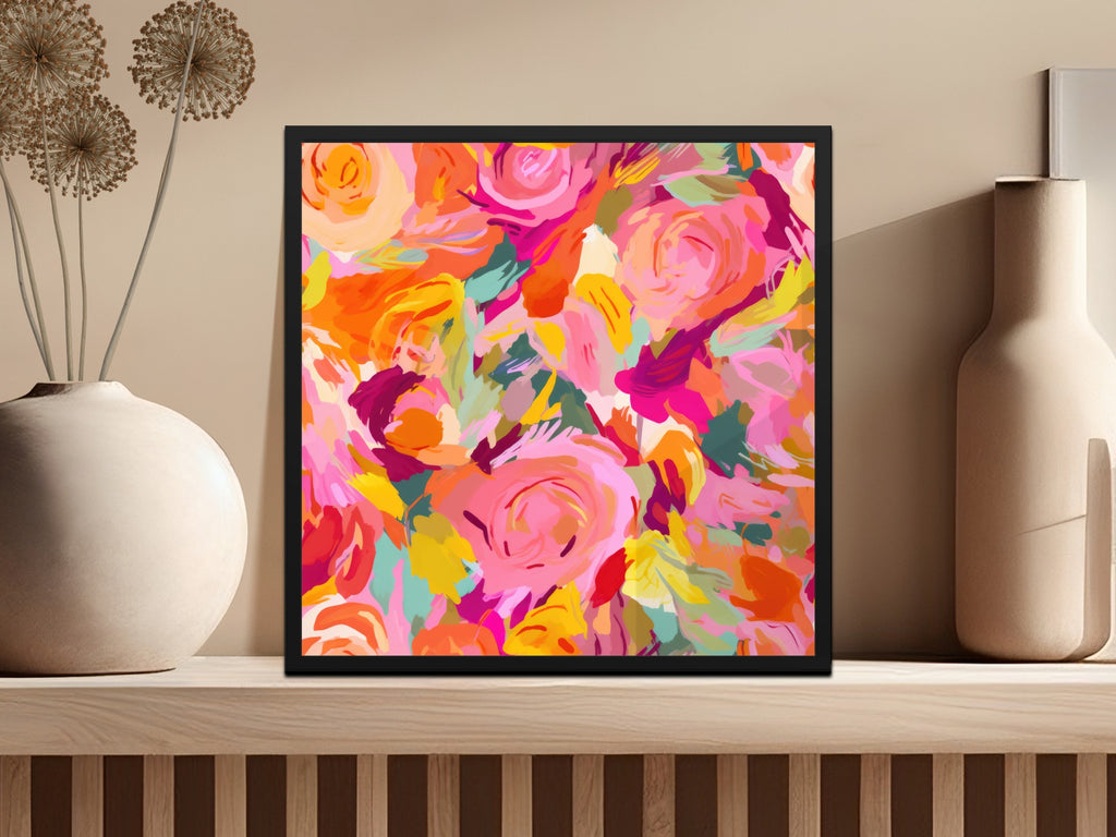Vibrant Abstract Flower Design Wall Art Product