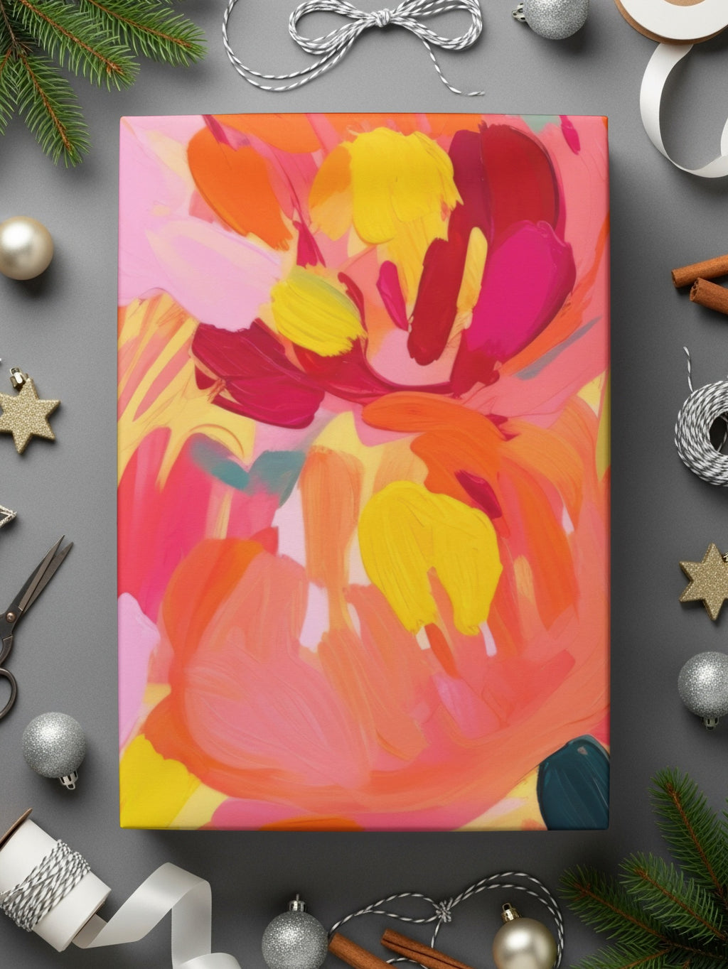 Colorful Abstract Floral Art Canvas Wall Print Decor