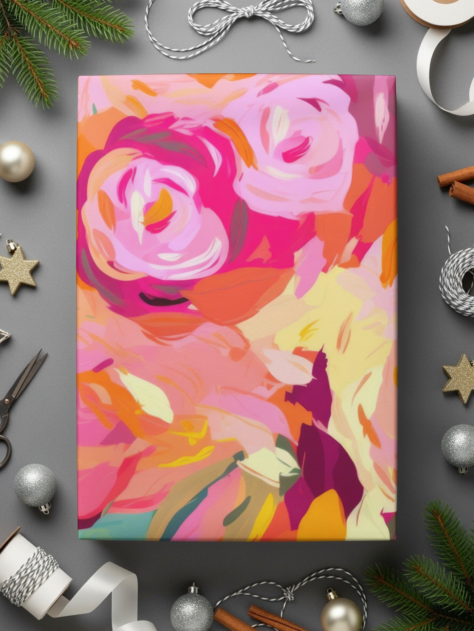 Abstract Floral Painting Canvas Holiday Gift Decor