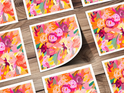 Vibrant Abstract Floral Design Art Prints Collection