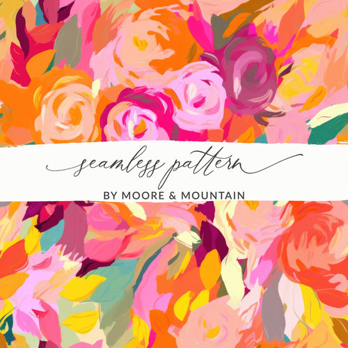Colorful Vibrant Floral Seamless Pattern Design