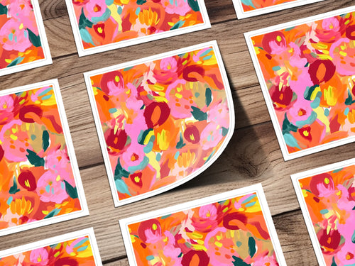 Vibrant and Colorful Abstract Floral Art Print